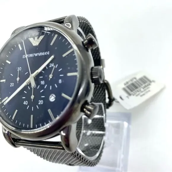 Emporio Armani Men's Chronograph Gunmetal Stainless Steel Watch AR1979 New
